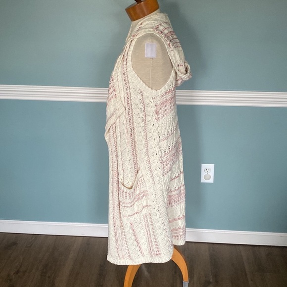 Willow & clay long line duster cable knit sweater vest. Size XS/S. Boho cottage - Picture 4 of 7